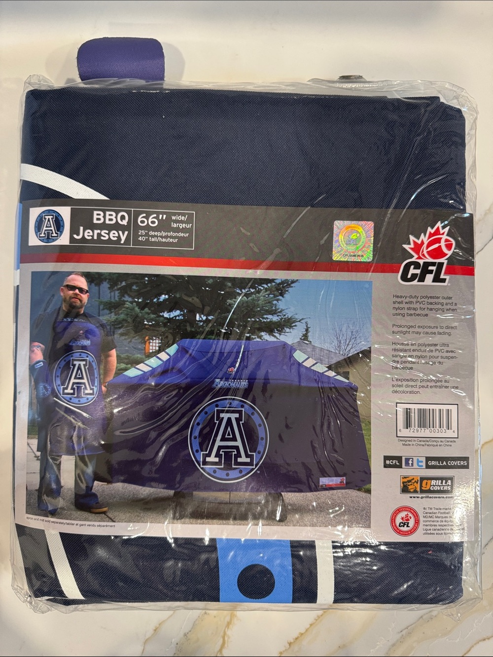 NEW Toronto Argonauts Navy BBQ Grill Cover by CFL - 66" Grilla Covers